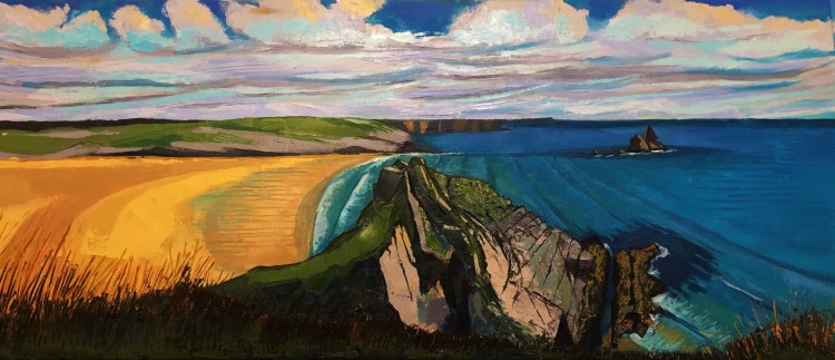 oil painting of freshwater west