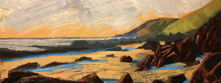 oil painting of freshwater west